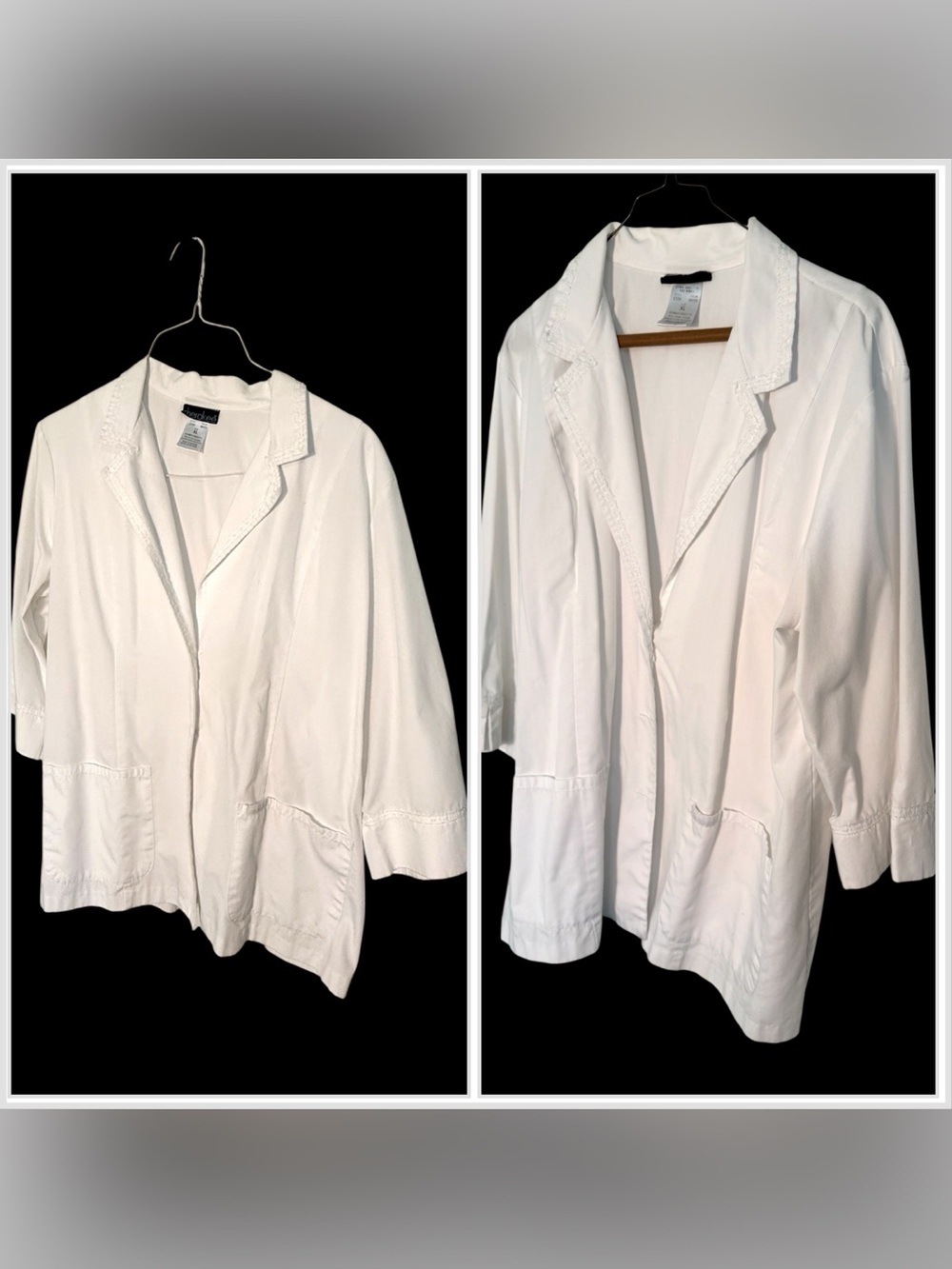 Two Cherokee White Lightweight scrub Jackets size XL